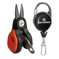 Azurvellium Mini Fishing Scissor, Compact Fishing Scissors Tool, Braided Line Cutter, Stainless Steel Fishing Line Cutter, Non Slip Grip, Smooth Lock, Retractable Lanyard